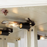 CKEASEAN 70" Curio Corner Cabinet, Lighted Glass Display Cabinet, Curio Cabinet with Tempered Glass Door, China Corner Display Cabinet Inclued Bulb, Rack for Living Room (White, 15.3"L 15.3"W 70"H) CKEASEAN