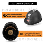 DS-SMAAT Hi-Viz Reflective Safety Hard Hat with Visor,Vented Protection Construction Hard Hat,4-Point Ratchet Suspension ABS Helmet with Glass for Industry Use, ANSI Z89.1&OSHA Approved Safety Helmet DS-SMAAT