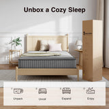 Novilla Full Size Mattress 6 Inch, Hybrid Mattress Full in a Box with Steel Coils & Gel Memory Foam for Pressure Relief & Body Support & Cooling Night Sleep, CertiPUR-US Certified Mattresses for Kids Novilla