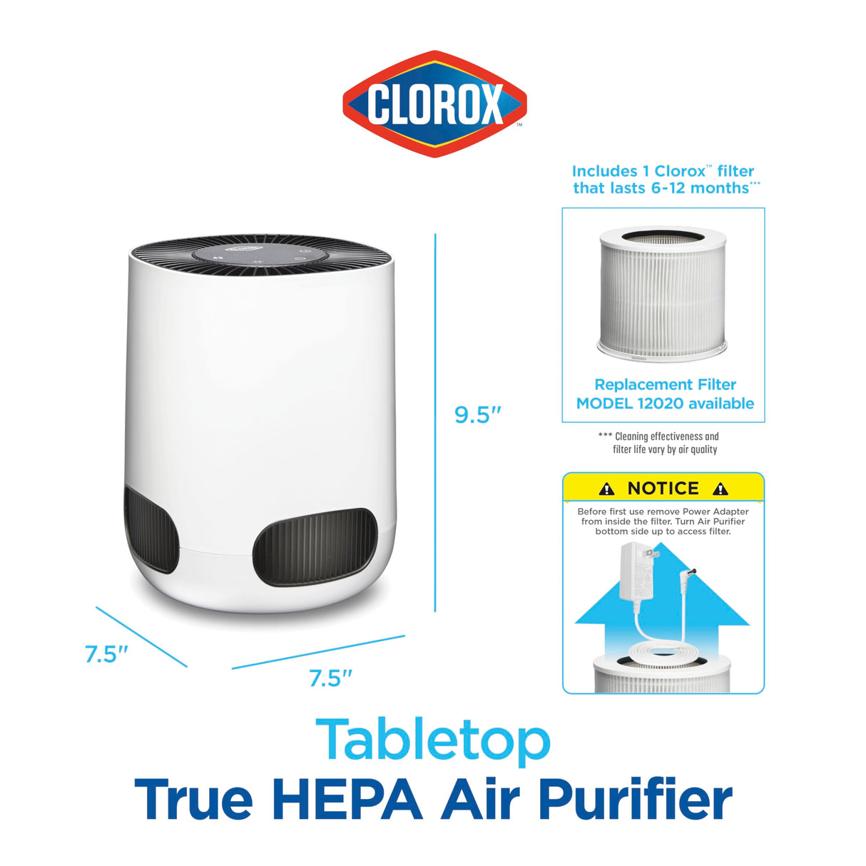 Clorox Air Purifiers for Bedroom Home, True HEPA Filter, Small Rooms Up to 200 Sq Ft, Removes 99.9% of Mold, Viruses, Wildfire Smoke, Allergens, Pet Allergies, Dust, AUTO Mode, Whisper Quiet Clorox Home Appliances