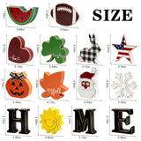 Interchangeable Home Table Signs with 11Pcs Seasonal Icons, Wooden "HOME" Letter Signs Interchangeable Holiday Decorative Table Shelf Centerpiece for Holiday Room Decoration Medoore