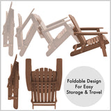 Casafield Oversized Folding Adirondack Chair, Set of 2 Cedar Wood Outdoor Fire Pit Lounge Chairs for Patio, Deck, Yard, Lawn and Garden Seating, Partially Pre-Assembled - Espresso Casafield