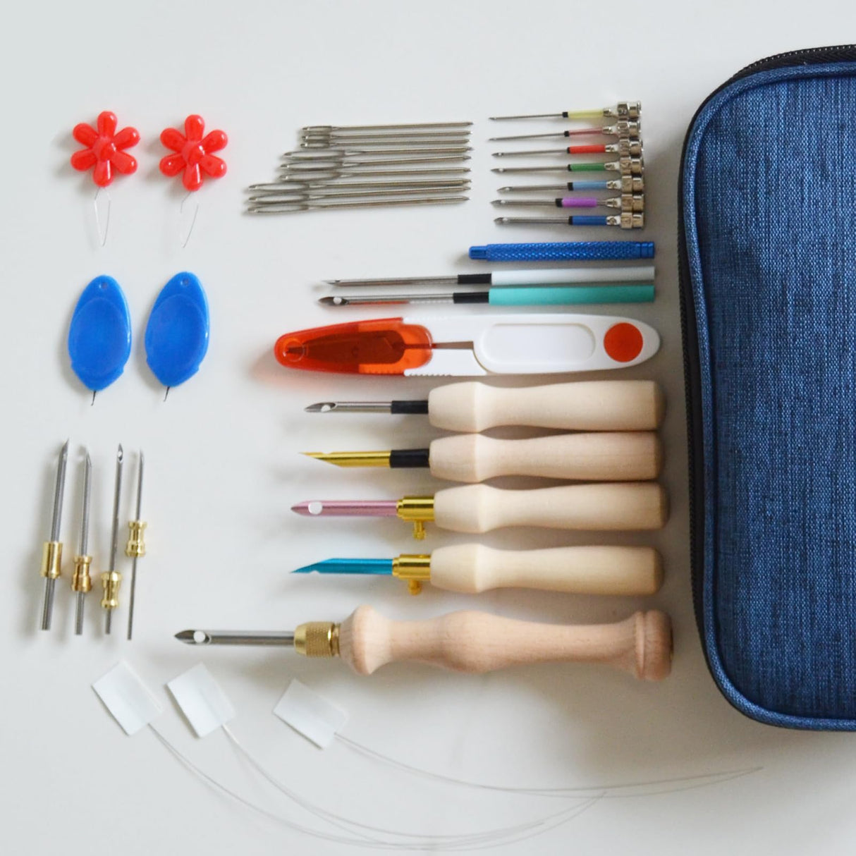 DiaWiew Punch Needle Embroidery Kit - Complete Set for Needle Punching - Includes Adjustable Punch Needle Tool and Wooden Handle Embroidery Pen Set - Ideal for Adults Beginners DiaWiew