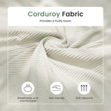 2 Pieces Corduroy Couch Set for Living Room, 5 Seats Cloud Sofa, Deep Seat Floor Couch for Bedroom, Futon Modern Sofa Bed, White Corduroy YOUDENOVA