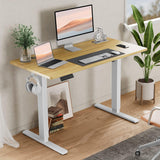 SMUG Standing Desk, Adjustable Height Electric Sit Stand Up Down Computer Table, 48x24 Inch Ergonomic Rising Modern Lift Motorized Gaming Desktop Workstation for Work Home Office, Natural SMUG
