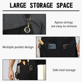 KEMITAC Barbecue Apron For Men, Men Cooking Apron, Work Apron, Gardening Apron, Welding Apron - Waterproof, Fireproof, Adjustable Straps, Many Pockets, Dirt-Repellent - Black Canvas KEMITAC