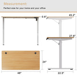 Meilocar Height Adjustable Electric Standing Desk, Sit Stand Computer Desk w/Memory Controller, Home Office Workstation Stand up Desk with Splice Board, 48" x 24" Tabletop (Walnut Top + White Frame) Meilocar