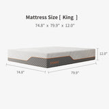 ESHINE King Adjustable Bed Frame with 12 Inch Mattress, Memory Foam Hybrid Mattress, Phone Control, Wireless Remote, 5 Minutes Installation, Head and Foot Incline, 3100 Series ESHINE