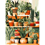 LWZAYS Green Plant Paint by Number Kit for Adults Canvas, Green Plant Adult Paint by Number Kits, Potted Simple Paint by Numbers Art Craft Kits for Gift Decor - 12x16Inch LWZAYS
