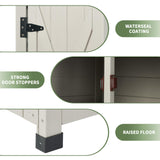 Outdoor Storage Shed with Floor & Adjustable Shelves, Wooden Garden Tool Cabinet Weatherproof, 71" Vertical Patio Organizer HABAU