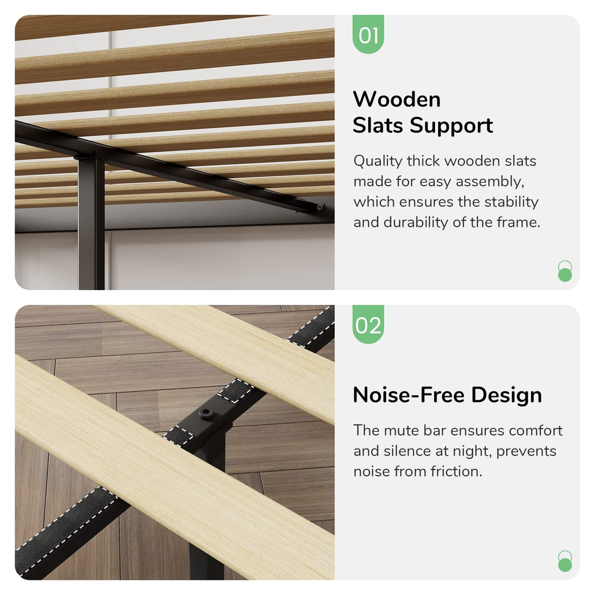 Novilla 14 Inch Queen Size Bed Frame, Metal Bed Frame with Storage,Queen Platform Bed Frame No Box Spring Needed, Wooden Slats Support, Heavy Duty, Easy Assembly, Black Novilla