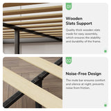 Novilla 14 Inch Queen Size Bed Frame, Metal Bed Frame with Storage,Queen Platform Bed Frame No Box Spring Needed, Wooden Slats Support, Heavy Duty, Easy Assembly, Black Novilla