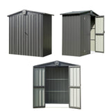 Domi Outdoor Storage Shed 5.7' x 3’, Metal Garden Shed with Galvanized Steel Frame for Bike, Tools, Lawn Mowers, Pool Toys, Outdoor Storage Cabinet with Lockable Door for Garden Lawn Patio (Dark Grey) domi outdoor living