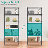 PayLessHere | 6-Tier Wire Shelf | 23"x13"x59" | Black | Adjustable Racks | Heavy-Duty Storage Shelves, Holds Upto 1500 lbs | Rust-Resistant, No-Tool Assembly | for Home, Garage Shelving PayLessHere