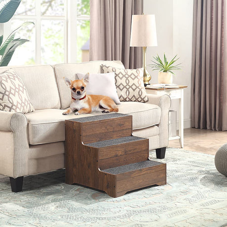 beeNbkks Furniture Style Dog Stairs, Pet Steps for Small Dogs and Cats, Wooden Non-Slip Pet Ladder for Old Injured Pets to Reach Couch Sofa High Bed beeNbkks