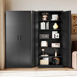 Letaya Metal Black Storage Cabinet with Lock-71 Tall Metal Pantry Cabinets,5 Adjustable Shelves and Lock Door for Home,Office,Warehouse,Utility Room Letaya