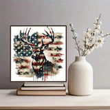 JXDXDJ American Flag Diamond Art Kits for Adults,Animal 5D Diamond Painting Kits for Beginners,DIY Full Drill Deer Diamond Dots with Gem Art for Adults Pictures Crafts,Home Wall Decor 13.8 X 13.8 in JXDXDJ