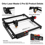 Ortur Laser Master 2 Pro S2 10000mW Laser Engraver, High Precision Laser Engraving Machine, 15,000mm/min Efficient Laser Engraver for Wood and Metal, Acrylic Glass Leather, Laser Class 4 Ortur