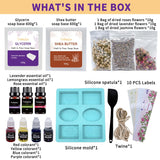 TinMeZor Soap Making Kit for Adults - DIY Natural Soap Supplies Glycerin & Shea Butter Soap Base with Soap Molds, Dried Flowers, Dye and Fragrances- DIY Craft Kit TinMeZor