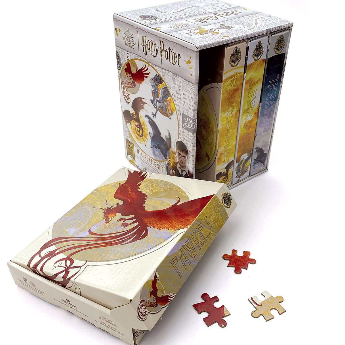 Paper House Productions Harry Potter Set of Four 120-piece Mini Puzzles in Storage Box - Magical Beasts Paper House Productions