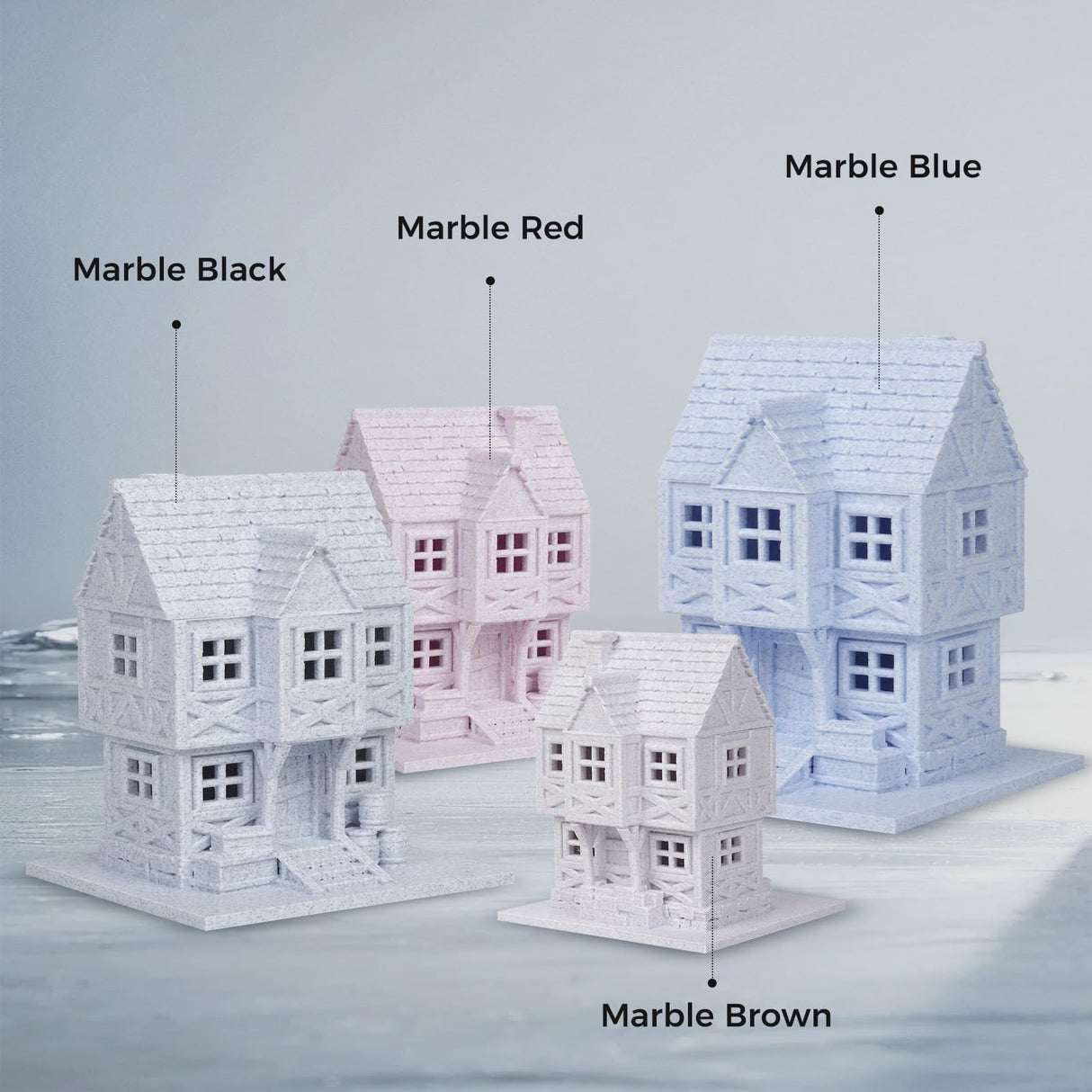 FLASHFORGE Rapid PLA Filament 1.75mm Marble Black, Max 500mm/s High Speed Printing, 3D Printer Filament 1kg Spool, Dimensional Accuracy +/- 0.02mm, Enjoy Exceptional Print Quality FLASHFORGE