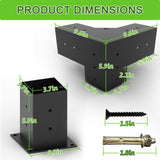Pergola Brackets Kit 4x4(Actual: 3.5x3.5'') Pergola Kit with Brackets 3-Way Right Angle Corner Bracket Woodworks DIY Post Base Kitp Semoprus
