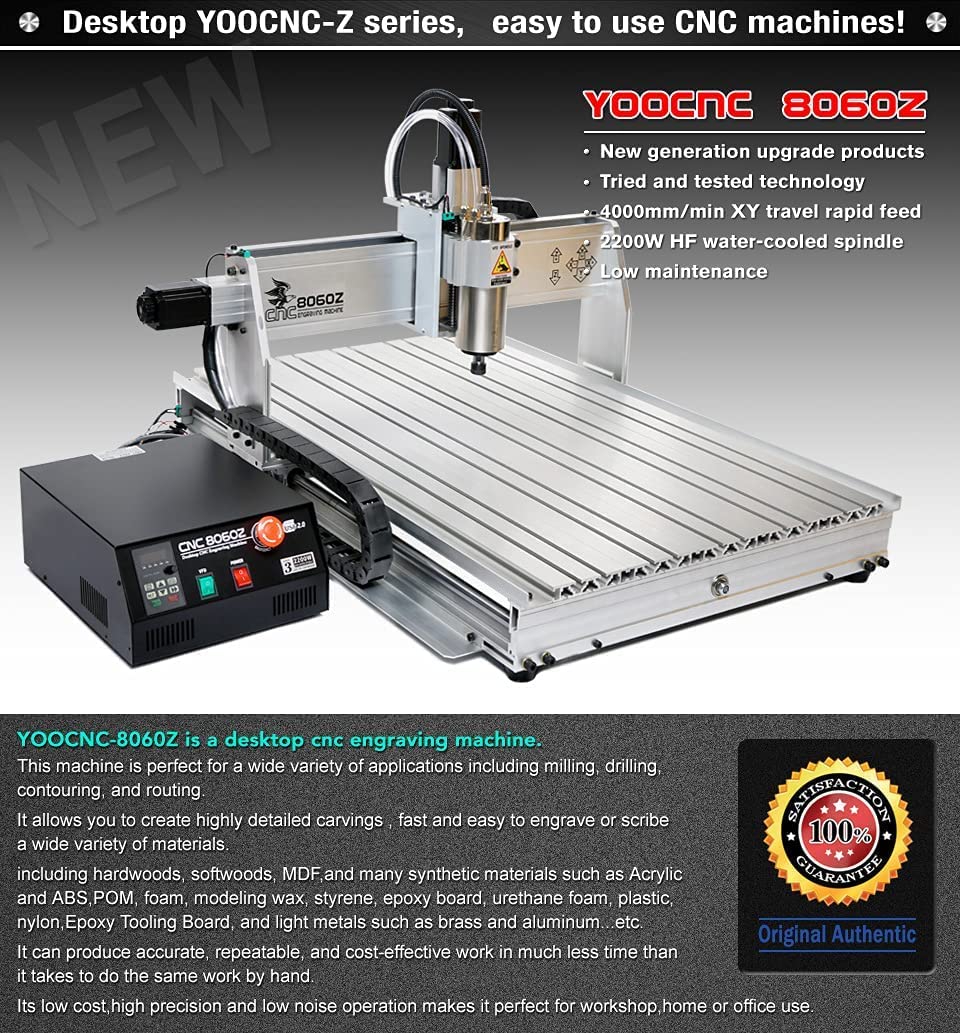 US Stock! USB Port 8060 2.2KW CNC Router/CNC Engraving milling and Drilling Carving Machine + Limit Switch CNC Engraver - WoodArtSupply