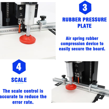 HQHAOTWU Portable Electric Hinge Boring Insertion Machine Adjustable Punching Depth Hinge Drill Press Machine Woodworking Hinge Boring Processing Machine 45-9.5 Combined Drill - WoodArtSupply