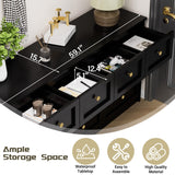 ROMMAK 10 Drawer Double Dresser for Bedroom, 59.1" Wide Dressers & Chests of Drawers with Large Capacity Storage,Black Dresser for Bedroom, Hallway,Black ROMMAK