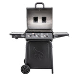 Char-Griller® Grillin' Pro 3-Burner Propane Gas Grill in Black with 40,800 BTU, Cast Iron Grates and Warming Racks, 630 Cooking Square Inches, Model E3001 Char-Griller