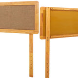 Nipe Boho King Headboard - Solid Wood with Burlap Pattern, Easy Wall or Bed Frame Assembly Bme