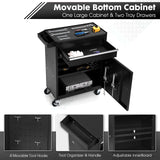 Dawmilon 5-Drawer Rolling Tool Chest with Detachable Top Box, Lockable Wheels, Adjustable Shelf, and Liner, Heavy-Duty Metal Tool Cart for Garage and Workshop Storage, Black Dawmilon