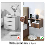 BuildHom Modern Walnut Fluted Floating Nightstand with Charging Station, NightStand with Drawers, Bedside with USB Ports and Outlets, Bedroom Furniture (Set of 2) BuildHom