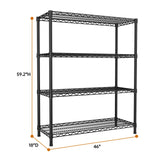 SINGAYE 4 Garage Heavy Duty Shelving Unit Kitchen Pantry Close Home Organizers and Storage Bathroom Shelf Laundry Room Organization Industrial Book Metal Wire Adjustable Shelves SINGAYE