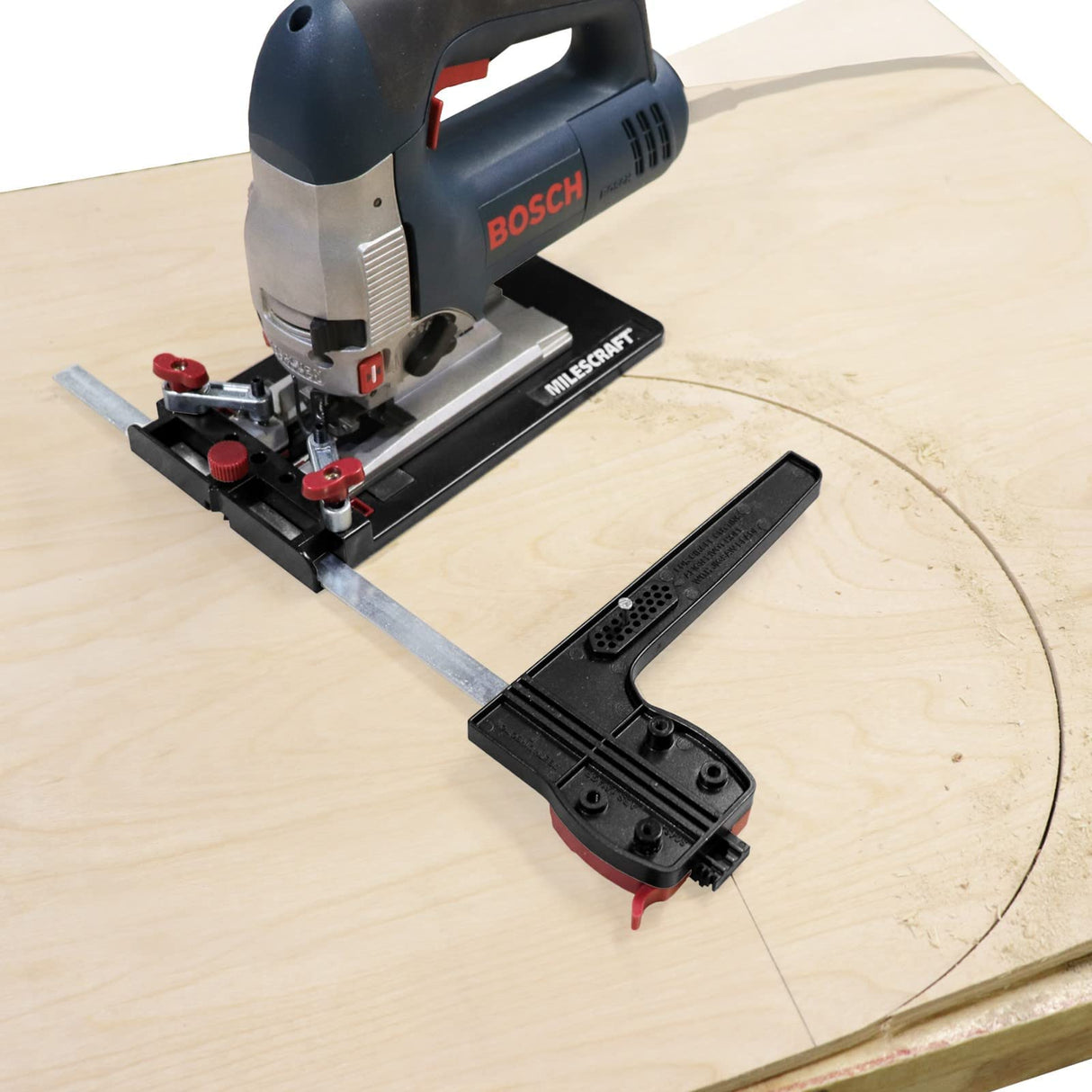 Milescraft 1403 Universal Saw Guide for Circular and Jig Saws Rip Guide Extends 14in Cuts Circles up to 24in Milescraft