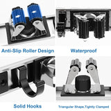 Mop and Broom Holder Wall Mount Metal Heavy Duty Utility Hooks Broom Organizer Garage Storage Systems Tool Racks for Home Laundry Garden Kitchen Organization (Black, 1 Pack 4R5H) Piyl