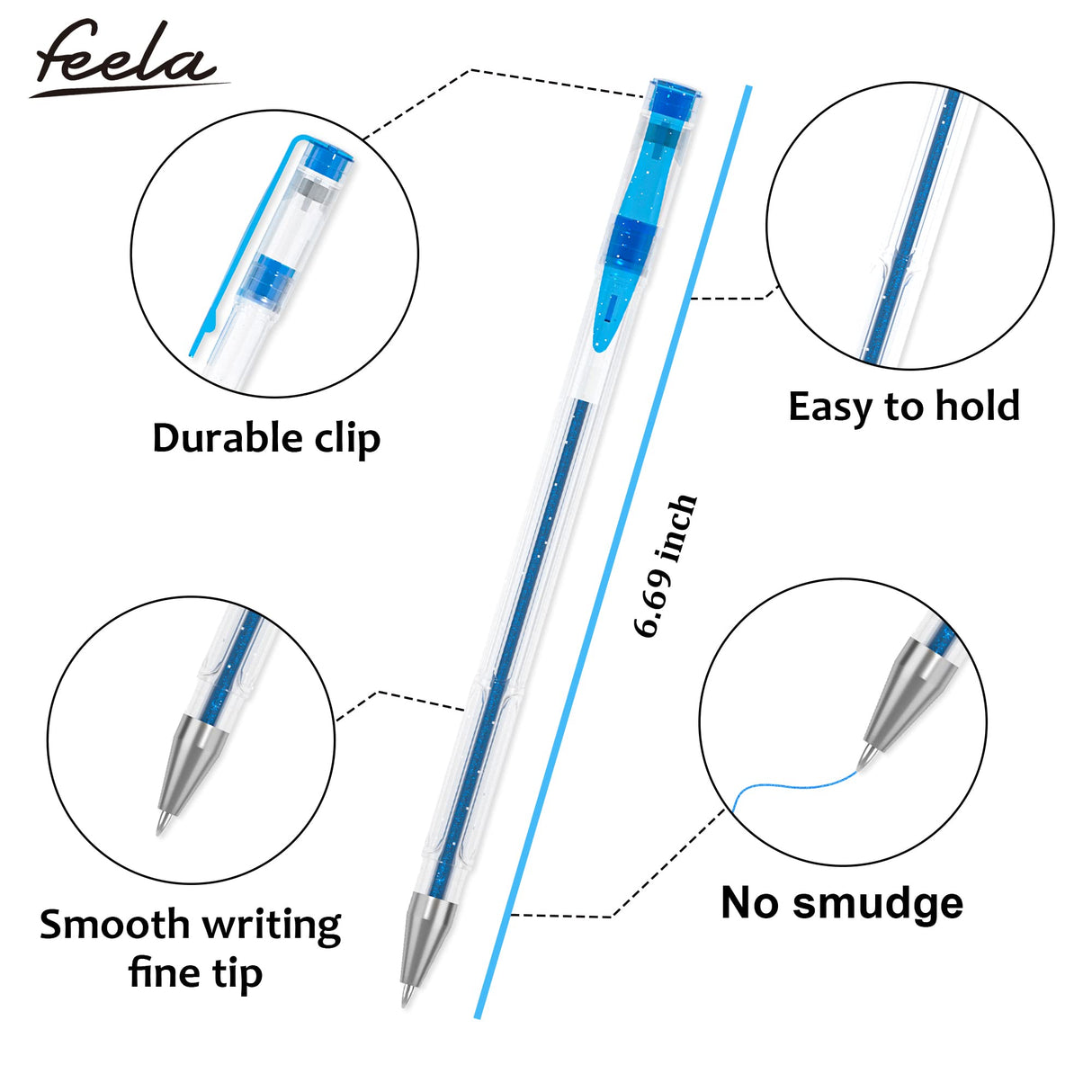 feela 360 Colors Gel Pens Set 180 Unique Gel Pen Plus 180 Refills for Adult Coloring Books Drawing feela