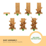 Prosumers Choice 4-Tier Bamboo Book Tree Bookshelf - Vertical Storage Rack for Books, Plants, and Decor Prosumer's Choice