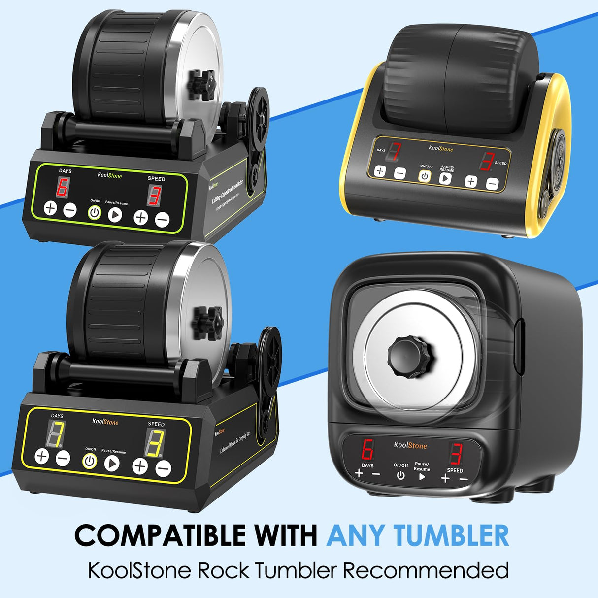 KoolStone Large Rock Tumbler Grit Kit [10 Pounds], Polish Up to [50 lbs.] of Rocks, 4 Steps Polish Refill Media Kit with [Ceramic and Plastic Pellet Tumbling Media], Compatible with Any Tumbler KoolStone