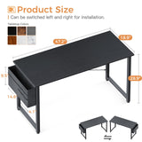 ODK Computer Desk Large Office Desk, 48 Inch Writing Desk with Storage, Modern PC Desk Work Table with Headphone Hook for Home Office, Black ODK