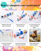 TOCARE Horse Paint by Numbers Kit for Adults,Acrylic Adult Paint by Number Canvas Running Horse,16x20inch Adults' Paint-by-Number Kits TOCARE