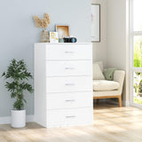 TTVIEW 5 Drawer Dresser Chest, Freestanding Dresser Storage Tower with Metal Handles, White Storage Cabinet for Living Room, Kitchen, Entryway, White… TTVIEW