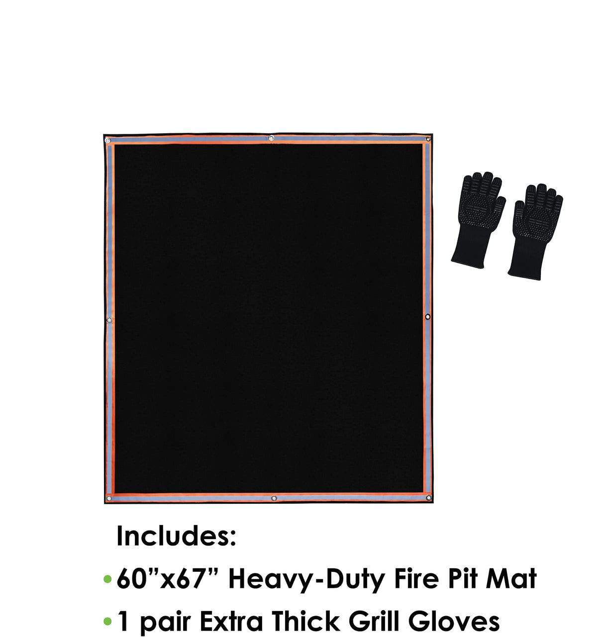 XL Fire Pit Mat, USA Based, Fireproof Under Grill Mat, 3 Layer, 67" x 60", for Outdoor Grill, Firepit, Grass, Patio, Lawn, Campsite, BBQ Mat, Ember Mat, Deck Protector Jametown Supply Company