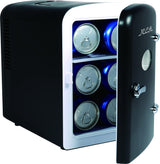 ARCTIC CHEF RMIS129-BLACK Mini Retro 6 Can Beverage Refrigerator-Black, 0.15 Cubic feet RCA