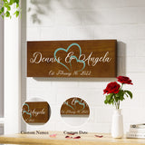 Bemaystar Personalized Custom Wedding Gifts, Custom Name/Date Wooden Signs, For Unique Anniversary Keepsakes, Gift Ideas, Bridal Shower Gifts, Love Memories 15" x 6" Bemaystar