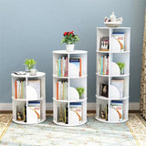 2-Tier White 360° Rotating Stackable Bookshelf Organizer by Intexca WoodArtSupply