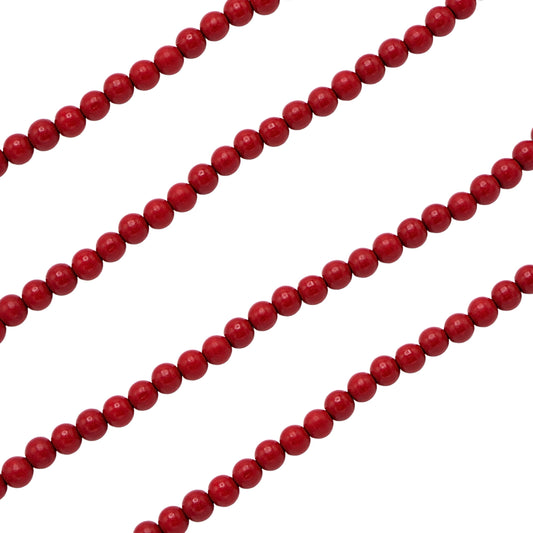 4E's Novelty 9-Foot Red Wooden Cranberry Garland - Rustic Wood Bead Garland for Cozy Christmas Tree Decor, Perfect Vintage Christmas Garland with Red Wooden Beads for Holiday Charm