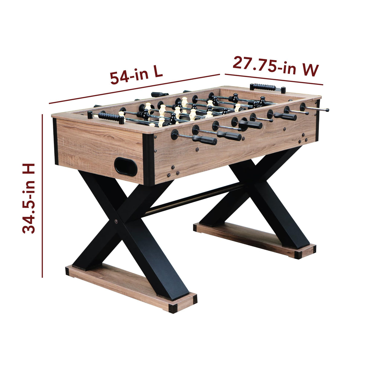 Hathaway Excalibur 54-in Competition Foosball Table, Arcade Table Soccer, Perfect for Family Game or Recreation Rooms, includes (2) 36-mm ABS Foosballs and Built in Ball Returns Hathaway