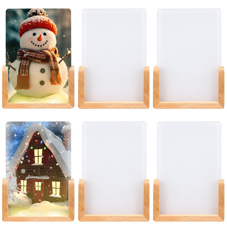 Glooglitter 6 Pcs Valentine's Day Gifts Night Light Sublimation Acrylic Photo Frames Blanks LED Night Lights Picture Frames for Valentine Wedding Heat Press Machine Printing(4 x 6 Inch) Glooglitter