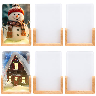 Glooglitter 6 Pcs Valentine's Day Gifts Night Light Sublimation Acrylic Photo Frames Blanks LED Night Lights Picture Frames for Valentine Wedding Heat Press Machine Printing(4 x 6 Inch)